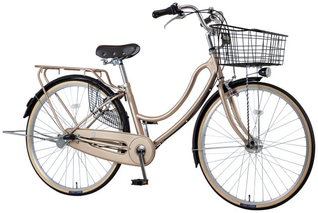 【直接引取限定】赤いシティサイクル 前面バスケット付き 野口商会 自転車 後バスケット ノグチ noguchi アルミパイプリア